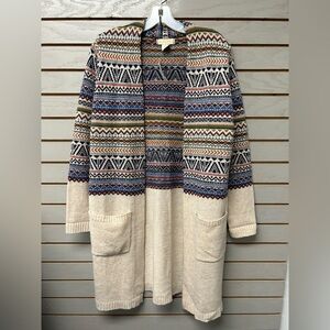 Mirasol Multicolor Geometric Trench Cardigan